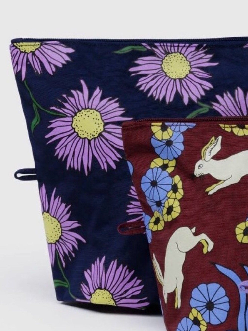 Baggu go pouch large purple flowers single